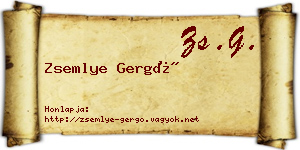 Zsemlye Gergő névjegykártya